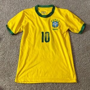 Youth Brazil Soccer Jersey - Yellow and Green Pele